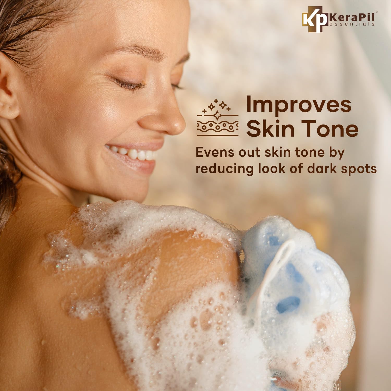 KERAPIL Exfoliating Body Wash with Salicylic Acid - No Dry Out, Gentle Exfoliates Rough and Bumpy Skin, Body Acne Wash, BHA & AHA - Coconut and Vanilla Salicylic Acid Body Wash - (16 fl oz)